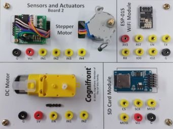 IoT & Actuator Board Includes DC motor, stepper motor, ESP-based communication and other IoT-oriented interfaces.